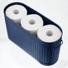 mDesign Large Steel Free Standing Toilet Paper Organizer, 6-Roll Tissue Storage Holder Container Bin for Bathroom Floor, Fits Under Sink, Vanity, Shelf, In Cabinet, Corner, Oscar Collection, Navy Blue view 4
