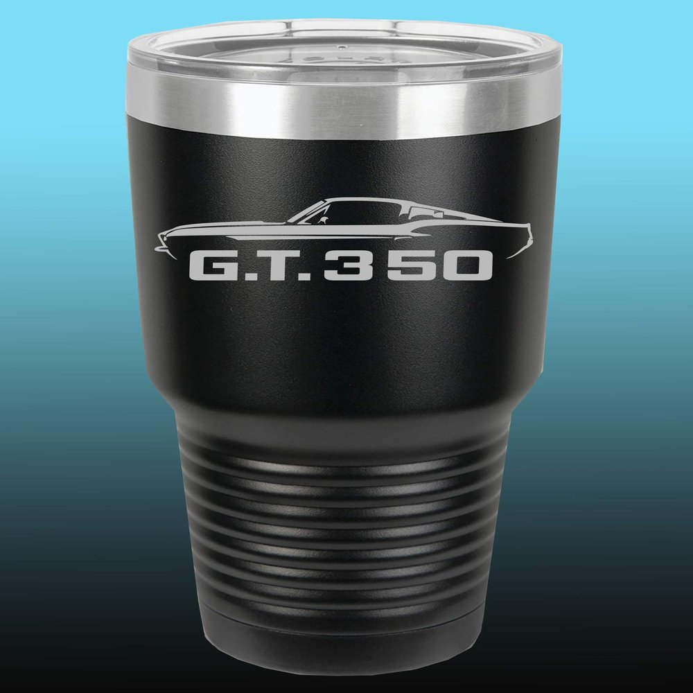 1968 Shelby GT350 Mustang Hardtop 30oz Stainless Steel Tumbler w/Clear Lid black
