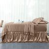 100% Soft Satin 5 Piece Queen/Full Size Brown Duvet Cover Set,High Thread Count with Zipper Closure Comfy & Ultra Soft Silk Like Satin Duvet Covers Set(1 Duvet Cover with 4 Pillow) view 2
