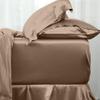 100% Soft Satin 5 Piece Queen/Full Size Brown Duvet Cover Set,High Thread Count with Zipper Closure Comfy & Ultra Soft Silk Like Satin Duvet Covers Set(1 Duvet Cover with 4 Pillow) view 3