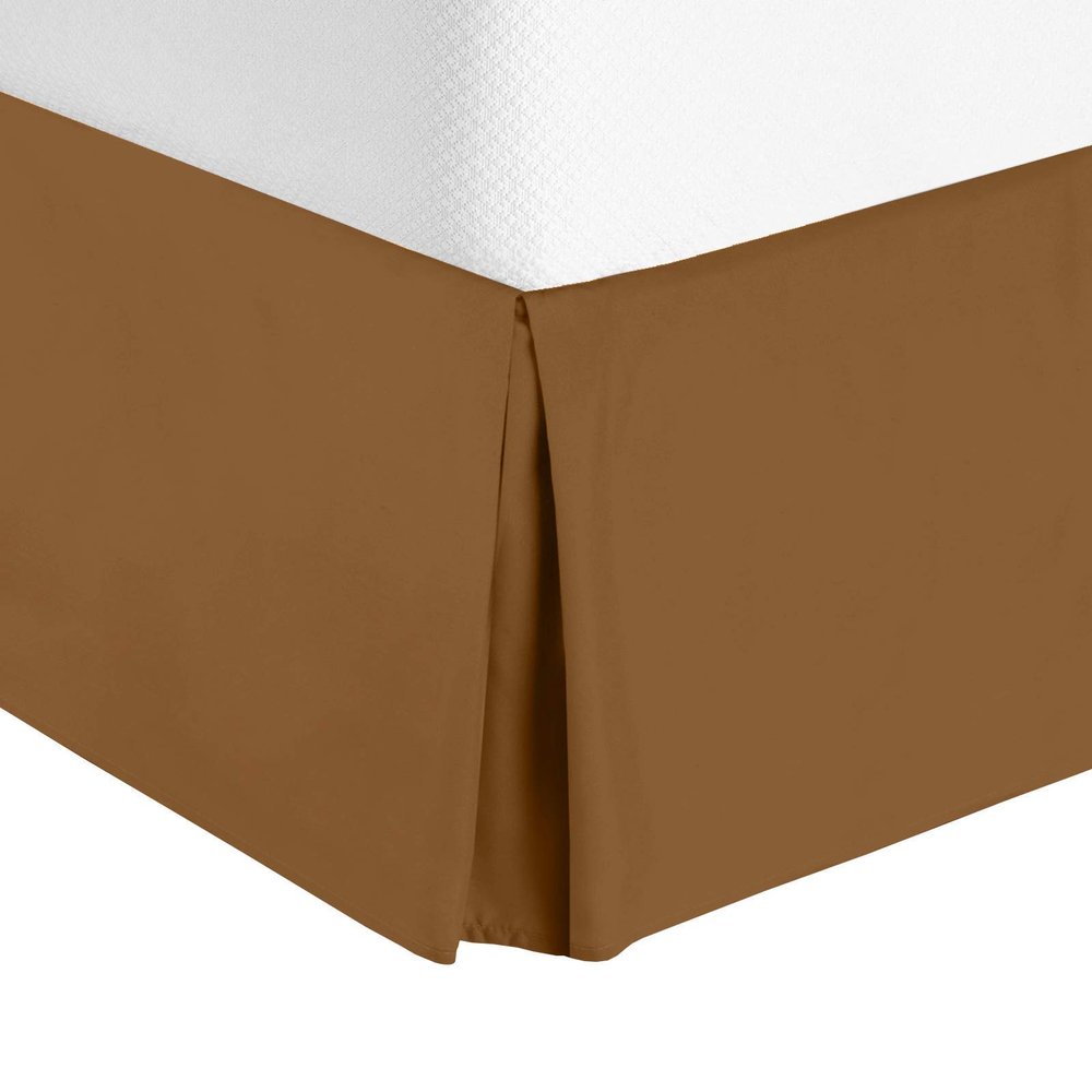 1000 Thread Count 100% Egyptian Cotton 1 PC Bed Skirt 24" inch Drop with Splited Corners. (Hospital Twin, Chocolate Solid)