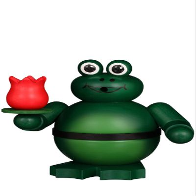 Alexander Taron Christian Ulbricht Decorative Frog with Lily Smoker - 5.5" H x 5.5" W x 4" D