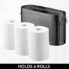 mDesign Large Steel Free Standing Toilet Paper Organizer, 6-Roll Tissue Storage Holder Container Bin for Bathroom Floor, Fits Under Sink, Vanity, Shelf, In Cabinet, Corner, Oscar Collection - Graphite view 3