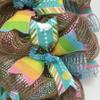 Easter Burlap Pastel Bunny Handmade Wreath. Available in 24 inch and 28 inch diameters. view 2