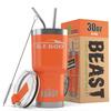 1969 1970 Shelby GT500 Mustang Fastback 30 oz Stainless Steel Insulated Tumbler w/Lid, 2 Straws, Brush and Gift Box orange