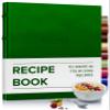 Gallery Leather Recipe book to write in your own recipes - 3 Ring Recipe Binder With Plastic Sleeves, Blank, 25 Pocket Pages and Ivory Cards, Fillable - Freeport Metallic Hunter - 9.25 x 8 " view 1