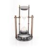 Unknown1 Antiqued Brass Revolving Hourglass Sand Black Glass Finish Handmade view 3