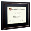 EXCELLO GLOBAL PRODUCTS Photo Document Frame: 11" x 14" with Double Mat Graduation Diploma Certificate Holder Wall Frame (Black/Gold/Red) view 2