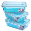 Glasslock Taper Rectangular Glass Food-Storage Container with Locking Lids Anti-Spill Microwave Safe 57.5 oz / 1700 ml - 3 Container Set view 2