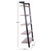 Unknown1 5-Tier Leaning Bookcase 31.5" W X 11" L 72.4" H Black Natural Modern Contemporary Wood Powder Coated view 2