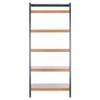 Unknown1 5-Tier Leaning Bookcase 31.5" W X 11" L 72.4" H Black Natural Modern Contemporary Wood Powder Coated view 3