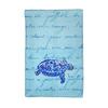Betsy Drake KT344 Blue Script Sea Turtle Kitchen Towel view 1