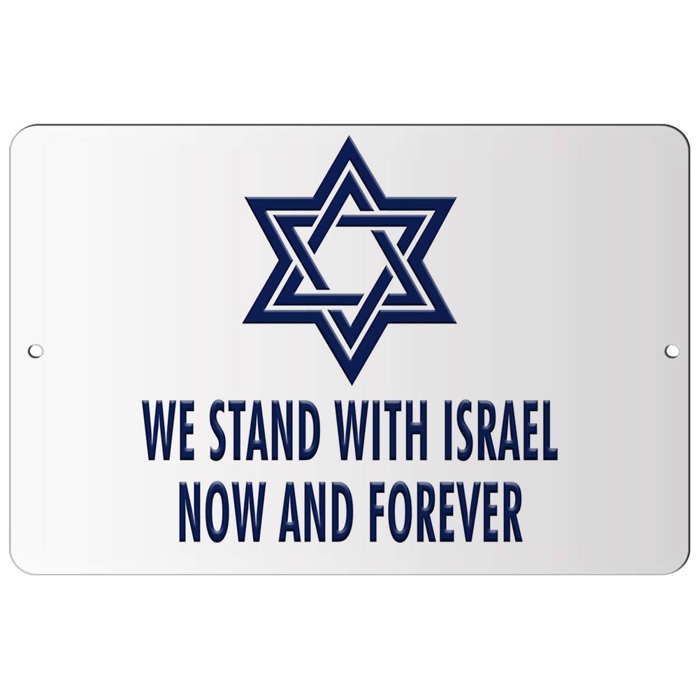 Makoroni - WE Stand with Israel Now and Forever Jewish - 8"x12" Aluminum Novelty Fun Street Sign, Desy27
