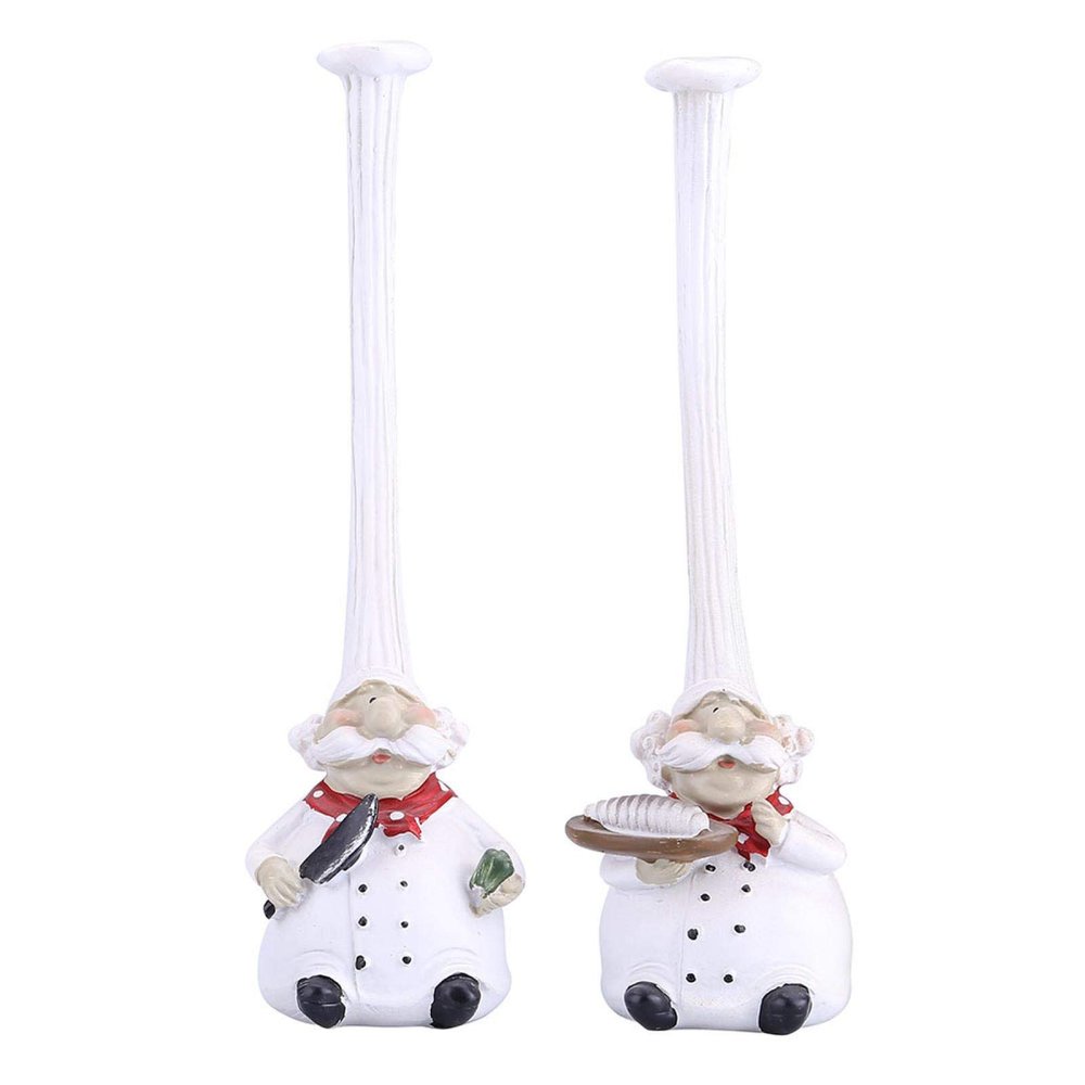 Agatige 2 PCS Resin Chef Figurines, Cute Chef Ornament Resin Decoration Italian Chef Kitchen Decor for Home Restaurant Cafe Bar
