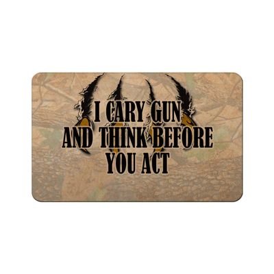 Makoroni - I CARY GUN AND THINK BEFORE YOU ACT Hunt Hunter Hunting 2"x3" Novelty Humor Gift Refrigerator Magnet, DesF21