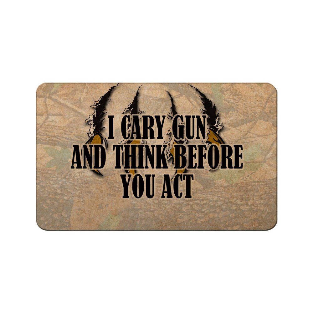 Makoroni - I CARY GUN AND THINK BEFORE YOU ACT Hunt Hunter Hunting 2"x3" Novelty Humor Gift Refrigerator Magnet, DesF21