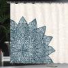 Ambesonne Ethnic Shower Curtain, Floral Mandala Middle Eastern Oriental Swirled Lines Art Print, Cloth Fabric Bathroom Decor Set with Hooks, 69" W x 75" L, Dark Sky view 3