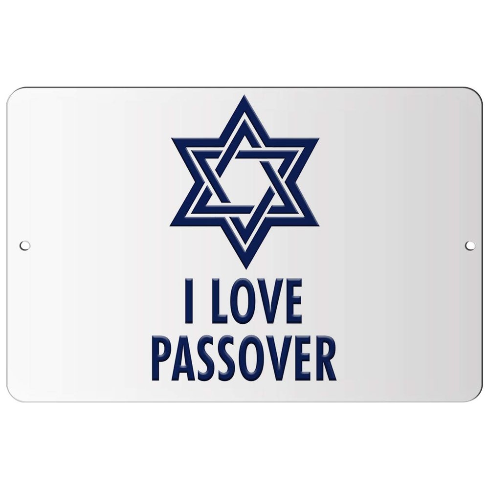 Makoroni - I Love Passover Jewish - 12"x18" Aluminum Novelty Fun Street Sign, DesW16