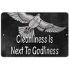 Makoroni - Cleanliness is Next to Godliness Christian Pigeon - 12"x18" Aluminum Novelty Fun Street Sign, DesR91 view 1