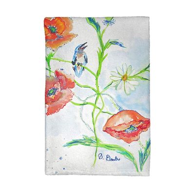 Betsy Drake KT1051 Poppies & Daisies Kitchen Towel