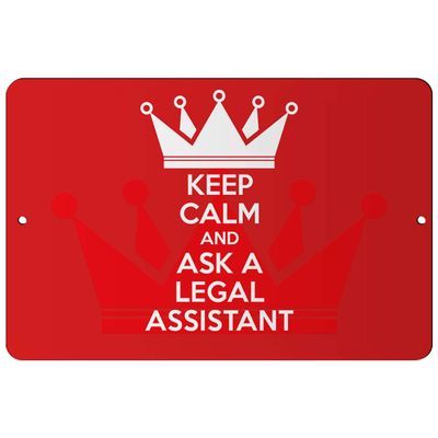 Makoroni - Keep Calm and Ask A Legal Assistant - 12"x18" Aluminum Novelty Fun Street Sign, DesN25