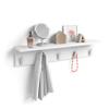 Mobili Fiver, Wall coat hanger, Rachele, 31.49 in, Matt White, Made In Italy view 1