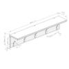 Mobili Fiver, Wall coat hanger, Rachele, 31.49 in, Concrete Effect, Black, Made In Italy view 3