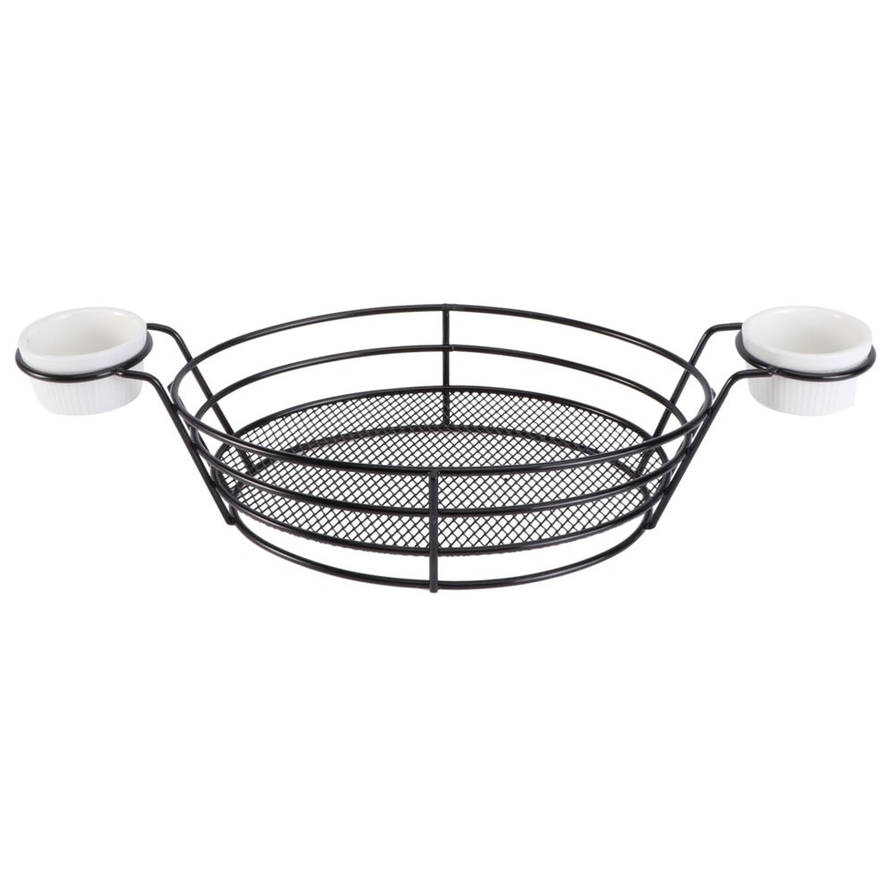 1pc Stainless Steel Chip Basket Stainless Steel Oval Food with Sauce Cup - Retro Style Serving Containers for Hot Dogs, Burgers, Fries Fruits Basket Fry