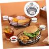 1pc Stainless Steel Chip Basket Stainless Steel Oval Food with Sauce Cup - Retro Style Serving Containers for Hot Dogs, Burgers, Fries Fruits Basket Fry view 3