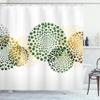 Ambesonne Abstract Shower Curtain, Modern and Cool Design Surreal Dots Like and Circled Design Art, Cloth Fabric Bathroom Decor Set with Hooks, 69" W x 75" L, Pale Coffee Yellow view 1