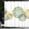 Ambesonne Abstract Shower Curtain, Modern and Cool Design Surreal Dots Like and Circled Design Art, Cloth Fabric Bathroom Decor Set with Hooks, 69" W x 75" L, Pale Coffee Yellow view 3