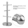 Coffee Mug Holder Stand for Counter, Stainless Steel Mug Tree Cup Holder Mug Rack Coffee Cup Tree for 6 Cups Glasses Mugs view 4