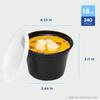 Karat [16oz - 240 ct Black PP Injection Molded Round Deli Containers with Lids (FP-IMDC16-PPB) view 4