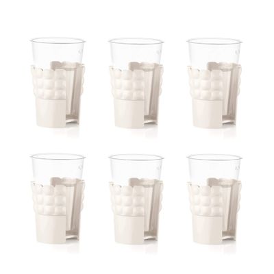 GUZZINI 199700156 Tiffany Paper Cup Holder, 6 Pieces, Milk White