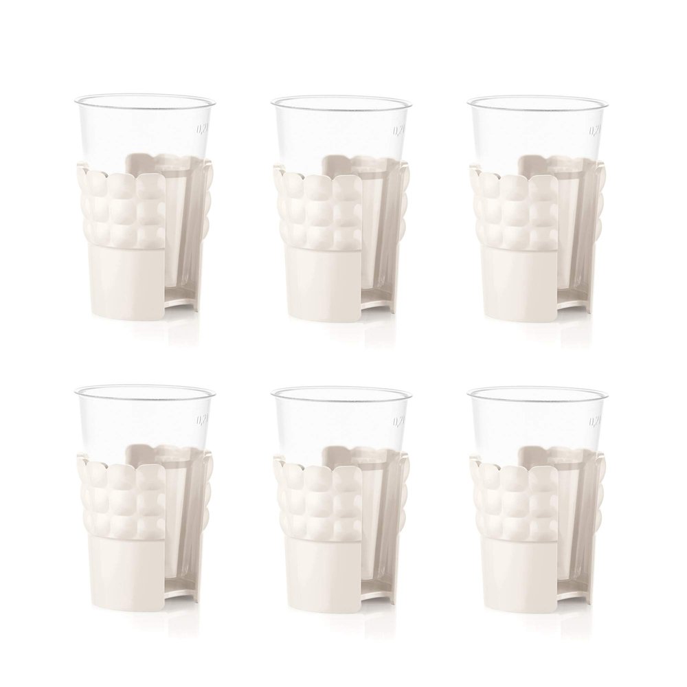 GUZZINI 199700156 Tiffany Paper Cup Holder, 6 Pieces, Milk White