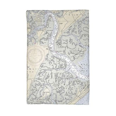 Betsy Drake KT214 Savannah River & Wassaw Sound, GA Nautical Map Kitchen Towel