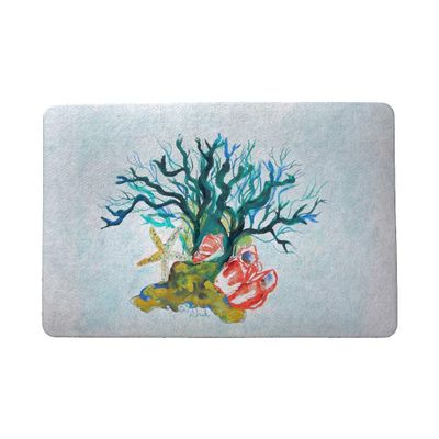 Betsy Drake Starfish Coral Shells Door Mat 18"x26"