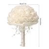 Agatige Wedding Bouquets for Bride, Holding Flowers with Pearl for Party and Church Wedding Supplies view 2