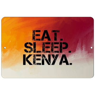 Makoroni - EAT Sleep Kenya - 8"x12" Aluminum Novelty Fun Street Sign, DesE50