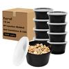 Karat [12oz - 240 ct Black PP Injection Molded Round Deli Containers with Lids (FP-IMDC12-PPB) view 1