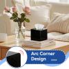 Agatige Black Tissue Box Cover Square, Tissues Cube Box Facial Tissues Box Napkins Holder Tissue Box Holder for Home Office Car, 5.4x5.1inch view 2