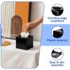 Agatige Black Tissue Box Cover Square, Tissues Cube Box Facial Tissues Box Napkins Holder Tissue Box Holder for Home Office Car, 5.4x5.1inch view 3