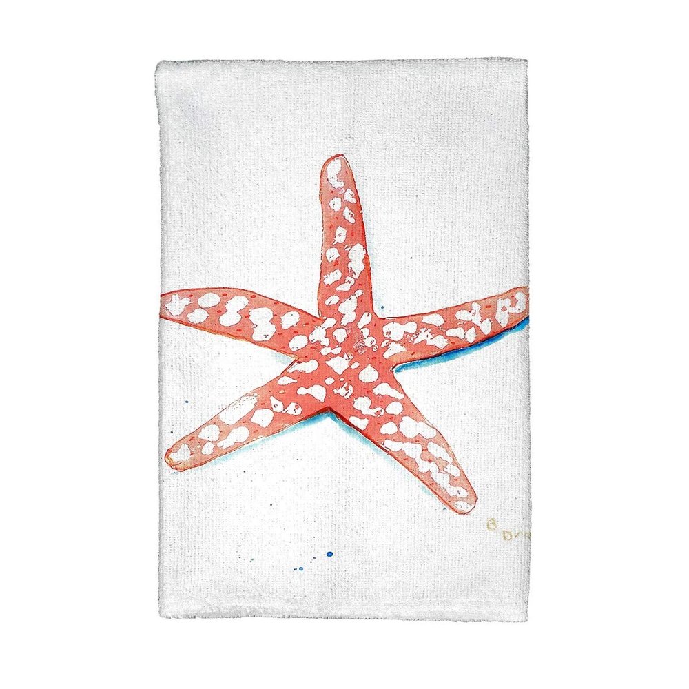 Betsy Drake KT091 Coral Starfish Kitchen Towel
