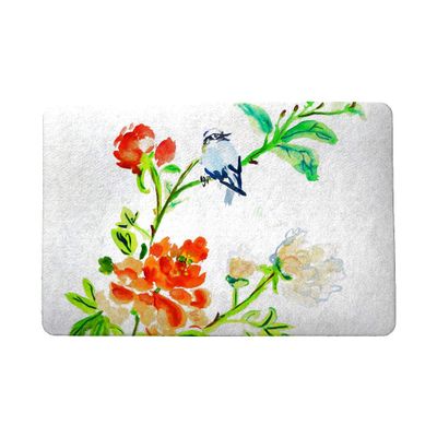 Betsy Drake Blue Bird & Flowers Door Mat 18x26