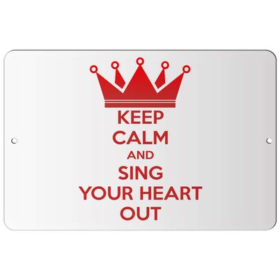 Makoroni - Keep Calm and Sing Your Heart Out - 8"x12" Aluminum Novelty Fun Street Sign, DesF30