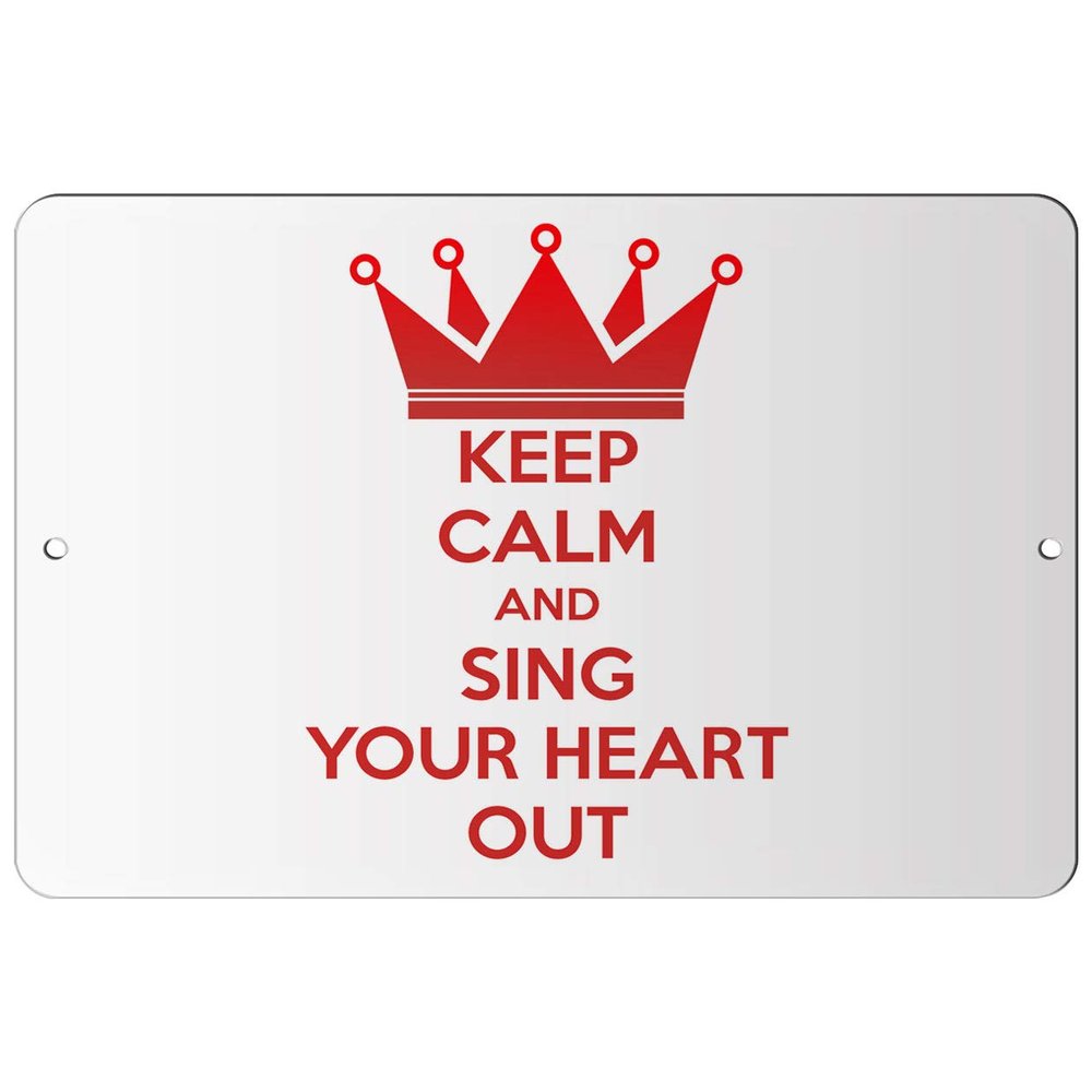 Makoroni - Keep Calm and Sing Your Heart Out - 8"x12" Aluminum Novelty Fun Street Sign, DesF30
