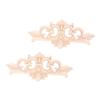 Wakauto 2pcs Wood Carved Onlay Solid Wood Appliques for Cabinets Doors Elegant Floral Design Versatile Furniture Decoration view 1