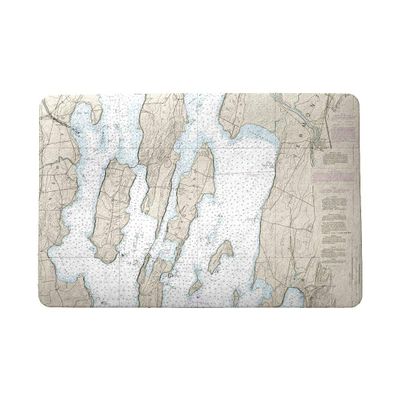 Betsy Drake North Hero Island, VT Nautical Map Door Mat 18x26
