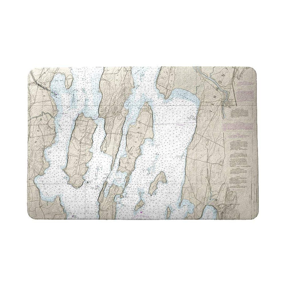 Betsy Drake North Hero Island, VT Nautical Map Door Mat 18x26