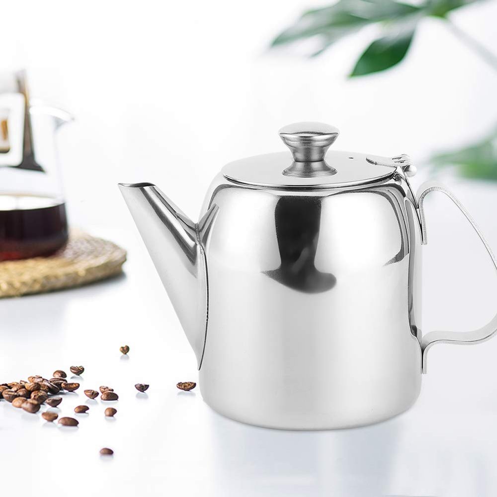 0.5L (20oz) Stainless Steel Teapot Coffee Pot, Kettle Cold Water Jug Short Spout for Hotel Restaurant